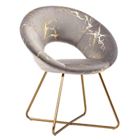 Luxuriöser Neuer Design-Sessel mit Goldenem Metallrahmen für Wohnzimmer, Samt-Akzentstuhl mit Mittlerer Rückenlehne