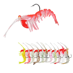 Afishlure-señuelo de pesca de camarón suave con anzuelo, material TPR luminoso, Señuelos de pesca, venta al por mayor - Product Image 1