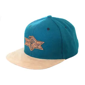 high quality children small size plain wool custom logo snapback hat cap with suede brim