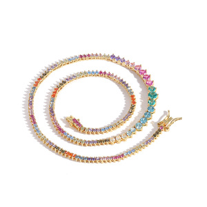 Three Claws Gradual Change Size Color Zircon Tennis Necklace Personality Chain Hip Hop Tanjing Fashion Lijing Necklace - Product Image 4