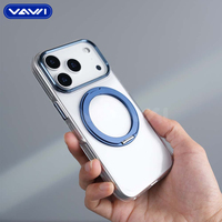 Étui magnétique haute transparence VAWI B396 avec protection à 360° °   Support Rotatif pour iPhone 17 Pro Max – Coque de Téléphone Antichoc Transparente