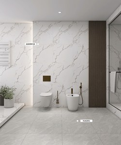Dalles de sol et de mur en porcelaine blanche brillante <span class=keywords><strong>OUSEN</strong></span>, imitation pierre, texture brique, application villa, design moderne, pour la décoration intérieure. - Product Image 3