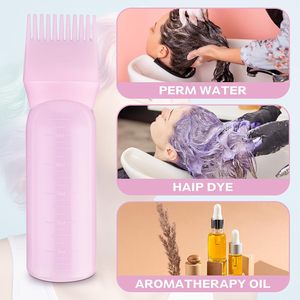 Professional Custom 3 Colors 200ml Frost PET Plastic Eco Friendly Hair <b>Oil</b> Bottle Comb Salon Barber <b>Oil</b> Applicator - Product Image 4