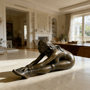 Escultura de Bronce de Postura de <span class=keywords><strong>Yoga</strong></span> Estilo Europeo, Adorno de Arte Moderno, Adecuado para Decoración y Exhibición en Estudio o Sala de Estar - Product Image 1