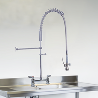 Robinet de cuisine moderne à montage sur plan, finition chromée, 2 poignées, douchette extractible, économiseur d'eau commercial certifié Watermark, en laiton massif