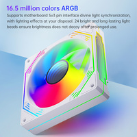 Ventilador AntarcChill de 120 mm con Doble Aro ARGB PWM, Aspas Transparentes, LED RGB Direccionable con Efecto Arcoíris, para Caja de Ordenador y CPU