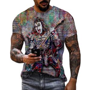 Nouveauté personnalisé Joker et guitare T-shirt pour hommes motif Hip Hop Fitness à manches courtes imprimé à <span class=keywords><strong>la</strong></span> mode T-Shirt à manches courtes XS-6XL OEM - Product Image 1