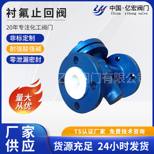 Válvulas Yihong con revestimiento de fluoropolímero, válvula de retención con conexión de brida, resistente a la corrosión para medios químicos - Product Image 5