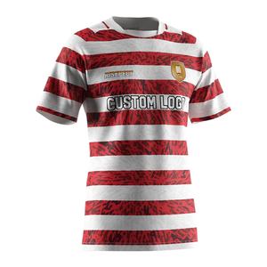 Vêtements de sport pour hommes de haute qualité, t-shirt de sport à col rond Dry-Fit, maillot de rugby uni - Product Image 3