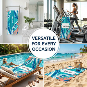 Asciugamano da Spiaggia in Microfibra con Stampa di Simpatici Dinosauri Cartoon, Asciugatura Rapida, Antiscivolo, Asciugamano da Bagno per Bambini, Stampa Digitale Personalizzata OEM - Product Image 5