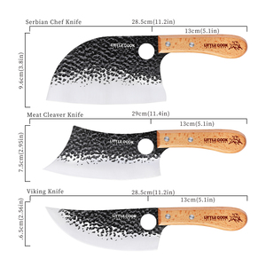 <span class=keywords><strong>Set</strong></span> di 9 <span class=keywords><strong>coltelli</strong></span> da macellaio con fodere e borsa, coltello vichingo, mannaia per <span class=keywords><strong>carne</strong></span>, forbici da cucina resistenti e affilatore a barra - Product Image 2