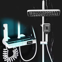 Nouveau laiton mural douche atmosphère numérique lumière Piano affichage numérique salle de bain LED douche robinet Piano douche mélangeur ensemble