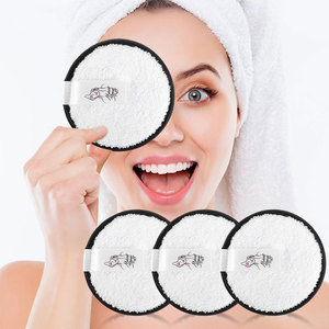 Tampons démaquillants biologiques d'usine, lingettes de nettoyage exfoliantes réutilisables pour le visage, ensemble de lingettes en coton ultra douces pour élimination des bouffées pour cosmétique - Product Image 1