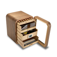 Humidor à cigares de luxe JH avec humidificateur et hygromètre, en cèdre naturel importé, étuis à cigares, humidificateurs