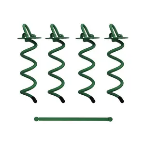 No dig Ground Anchors - 8 Inch Tent Stakes Heavy Duty Ground Screw Anchor Twist Stakes
