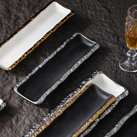 Assiettes à dîner carrées en céramique, vaisselle de luxe en porcelaine, vaisselle de table européenne nordique à bord doré
