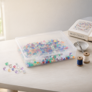 Boîte de rangement transparente en plastique pour documents, fournitures de bureau, perles, bijoux et pièces détachées pour la maison - Product Image 2