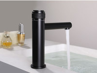 Robinet mitigeur de lavabo moderne à poignée unique, finition or brossé, eau froide, à poser sur le comptoir, monotrou