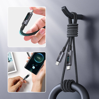 Kabel Data USB C Pengisian Cepat USAMS SJ671 PD 100W dengan Layar Digital, Aluminium Alloy, dan Jalinan TPE untuk Pengisi Daya iPhone dan Laptop