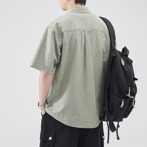 Una <span class=keywords><strong>nueva</strong></span> marca de moda de verano de chaqueta de <span class=keywords><strong>camisa</strong></span> de trabajo para hombres, con una <span class=keywords><strong>camisa</strong></span> de media manga informal de gama alta - Product Image 5