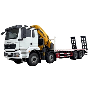 Camión Shacman 8x4 de 38 Toneladas, Plataforma Baja de 25 Toneladas, Grúa Articulada con Rampas Traseras y Chasis Reforzado, Precio de Fábrica - Product Image 1