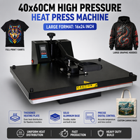 Presse à Chaud Industrielle Haute Pression 40x60cm (16x24 po) avec Base en Aluminium Épaisse pour Impression par Sublimation sur T-shirts – Vente en Gros
