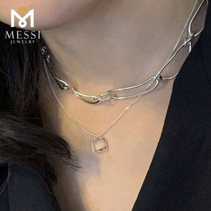 Messi Đồ Trang Sức Instagram Blogger Tuyên Bố Xu Hướng Thời Trang Vòng Cổ Pin Hình Dạng Choker Tùy Chỉnh Đồ Trang Sức Trong 925 Bạc Hoặc K Vàng - Product Image 3