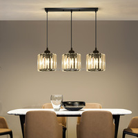 Lustre de plafond en cristal pour salle à manger, éclairage suspendu pour îlot de cuisine, ampoule E27 E26