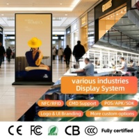 Afficheur numérique Android 4K sur pied, 55, 65, 75, 86 pouces, écran tactile intérieur pour la publicité dans les magasins, les centres commerciaux et les aéroports
