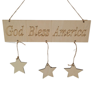Decorazione da Parete in <span class=keywords><strong>Legno</strong></span> Ecologico per il Giorno dell'Indipendenza Americana, Pendente Decorativo con Lettere in Inglese - Product Image 4