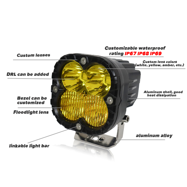 High Quality  3.5 Inch LED Driving Light 40W  Combo Light Fog Lamp Yellow Combo Driving Beam