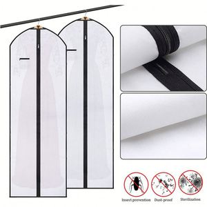 Housses de protection pour vêtements personnalisées avec logo, en non-tissé, écologiques, avec poignées, suspendues, réutilisables, imperméables, pour le shopping, les voyages et le rangement - Product Image 4