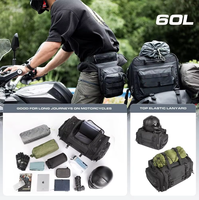 Sac de Selle Arrière de Moto Pliable, Sac de Queue de Moto Étanche, Sac de Rangement pour Casque, Sac de Voyage, Organisateur d'Outils, Logo Personnalisé