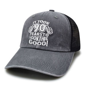 หมวกแก๊ปทรง Trucker 6 แผง ตาข่ายด้านหลัง ระบายอากาศได้ดี ผ้าฝ้ายซักแล้ว ปักลายได้ตามต้องการ ใช้ได้ทั้งชายและหญิง สไตล์ลำลอง/กีฬา - Product Image 4