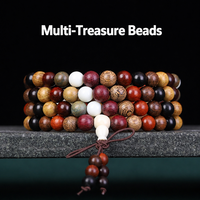 Chapelet de prière bouddhiste tibétain en bois de santal vert et rouge, 108 perles Mala naturelles, pour la méditation, le yoga et la spiritualité