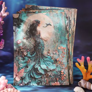 30 hojas por paquete Material Papel Sirena Diario Serie Vintage Sirena Manual Material de fondo - Product Image 2