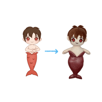 Peluche personnalisée inspirée du Kpop, personnage de dessin animé, jouet en peluche, sirène avec paillettes, rembourrage en coton PP, unisexe