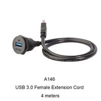 Connecteur USB 3.0 Lshitech, type D, connecteur de châssis, prise femelle, connecteur monté sur panneau, câble d'extension 0,1m-4m pour usage industriel