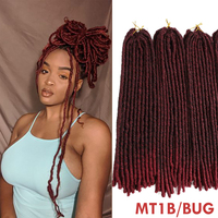 Fausses Locs Marron Lisses Cheveux au Crochet Extensions Dreadlocks Tresses Africaines pour Femmes Tresses Synthétiques Pré-Bouclées