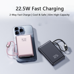 Mini 10000mAh Power Bank 22.5W Super Fast Charging Built-in Dual <b>Cable</b> PD 20W Portable <b>Charger</b> - Product Image 4