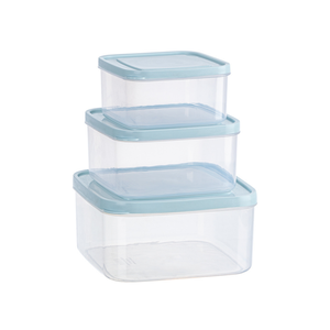 Hot Sale Set of 3 Hokori <b>Square</b> Food <b>Container</b> BPA Free Airtight <b>Plastic</b> Meal Prep Storage Boxes - Product Image 3