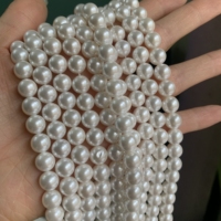 Perles de coquillages naturelles blanches en gros de 3/4/6/8/10 mm, perles rondes pour la fabrication de bijoux, bracelet DIY, collier, perles de coquillages