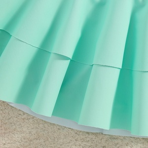 Ensemble de protection solaire sirène écologique et respirant pour filles, haut de bain à manches longues color block, jupe et short, ensemble deux pièces mignon - Product Image 5