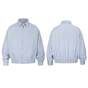 Blouson bomber unisexe 100% coton, style américain, streetwear décontracté, fermeture éclair, détail bouton, veste d'automne et d'hiver légère - Product Image 1