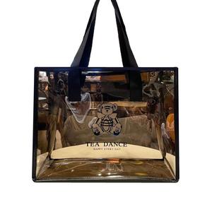 Vente chaude Noir Clair Maquillage Transparent Pvc Sac À Provisions Weekender Extérieur Réutilisable Durable Pvc Sac Fourre-Tout - Product Image 1