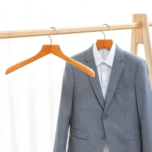 Benutzer definierte Schrank Holz kleidung Luxus Mantel Anzug Kleiderbügel mit breiter Schulter
