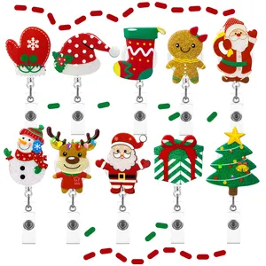 Nette Abzeichen rolle Auto Schlüssel anhänger Tasche Anhänger Dekorationen Weihnachts geschenke Einziehbarer Clip