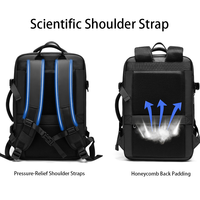 Mochila para Portátil de Negocios con Gran Capacidad de Expansión, Carga USB, Múltiples Compartimentos, para Oficina, Trabajo, Viajes, Salidas Diarias y Desplazamientos