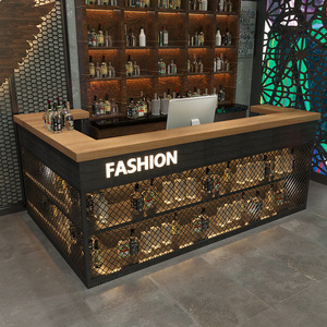 Mostrador de Caja Registradora de Estilo Industrial, Venta Caliente 2023, Mostrador de Exhibición de Hierro Forjado para <span class=keywords><strong>Bar</strong></span>/Parrilla/Restaurante/Recepción - Product Image 4