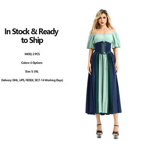 Vestido <span class=keywords><strong>de</strong></span> estilo <span class=keywords><strong>de</strong></span> corte europeo y americano, vestido <span class=keywords><strong>de</strong></span> época renacentista Medieval Retro, disfraz <span class=keywords><strong>de</strong></span> Halloween - Product Image 2